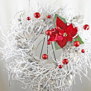 HD8055-Flocked Winter Branch Wreath
