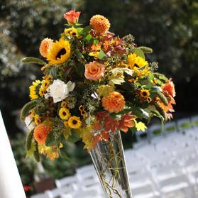RF1004-Yellow, Apricot, and Ivory, Natural Fall Tall Centerpiece