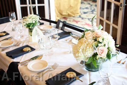 RF0306-Romantic Natural White, Cream and Blush Table Arrangement