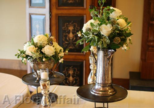 RF0350-Vintage Silver and Ivory Buffet Arrangements