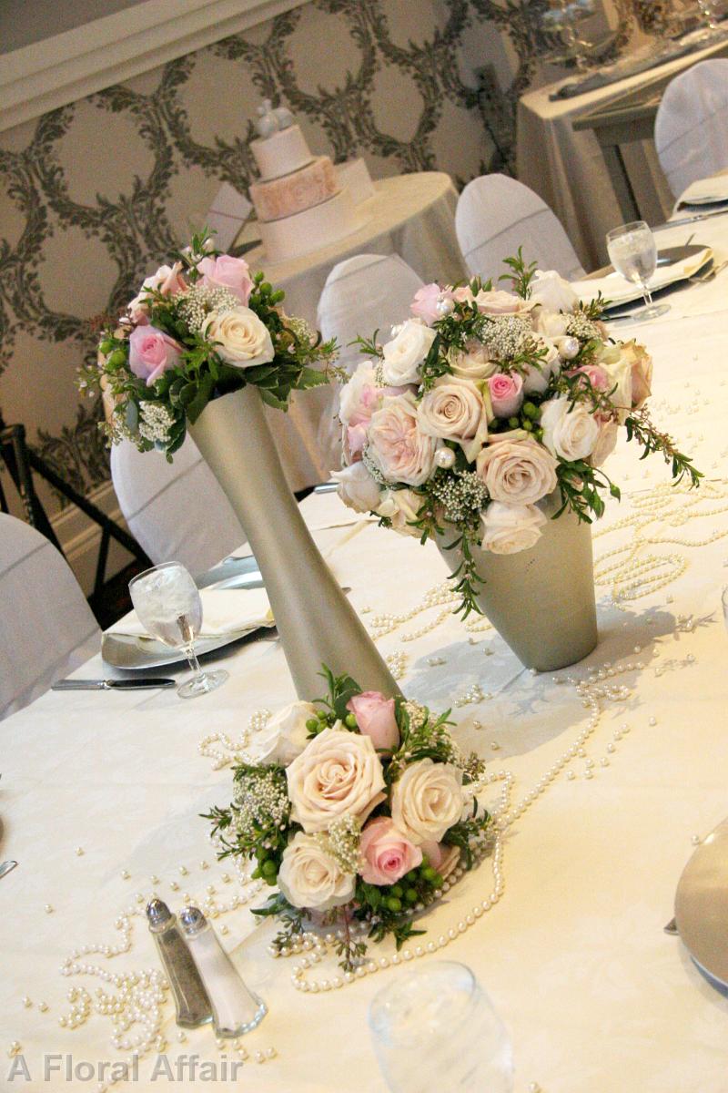 RF0469-Blush, Gold and Pearl Centerpiece