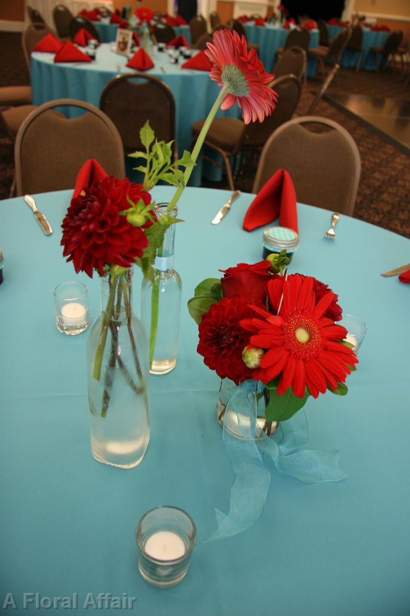 RF0575-Red and Turquoise Centerpiece