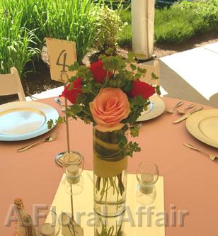 RF0770-Graceful Garden, Blush and Hot Pink and Green Centerpiece