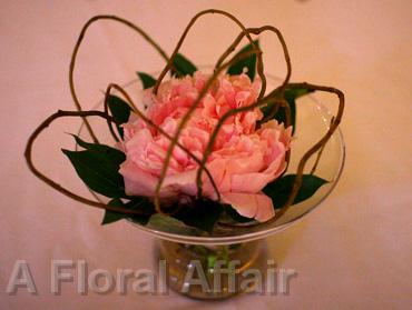 RF0982-Natural, Rustic, Pink Floating Bowl Centerpiece