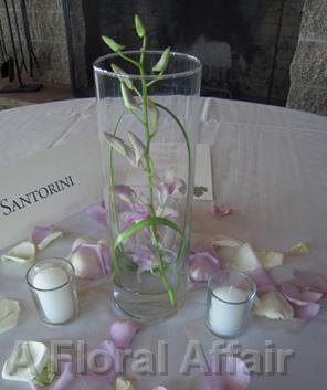 RF0992-Simple, Contemporary, Lavender Centerpiece with Candle Accent