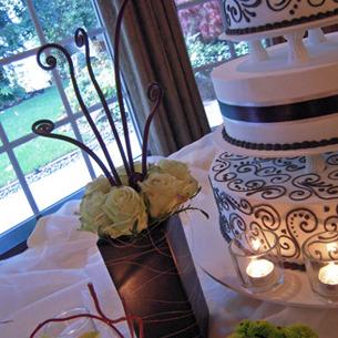 RF0962-Modern, White, Green and Brown Centerpieces