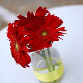 RF0986-Simple, Red and Yellow Centerpiece