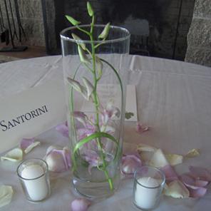 RF0992-Simple, Contemporary, Lavender Centerpiece with Candle Accent