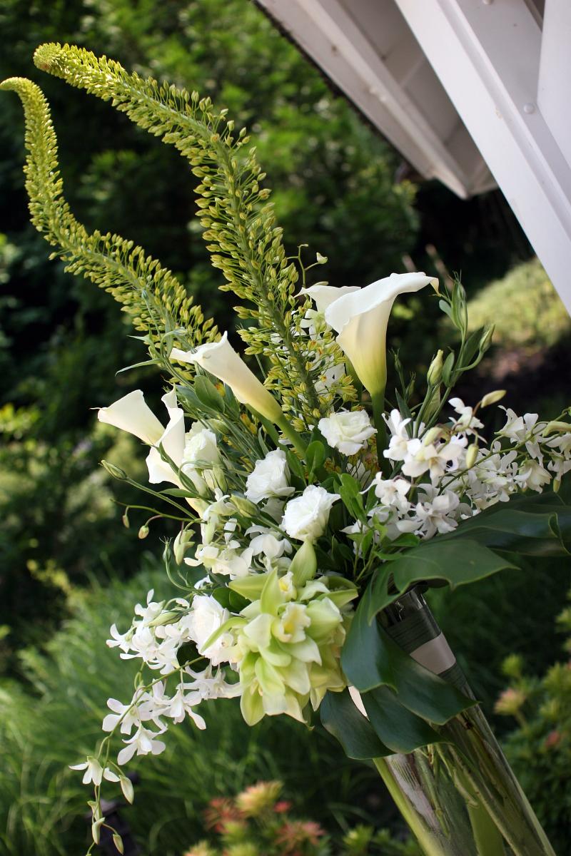 CF6910-Tall Elegant Green and White Floral Arrangement