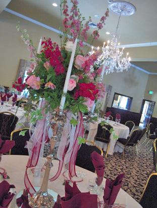 RF0950-Light Pink and Hot Pink Romantic Garden Tall Centerpiece