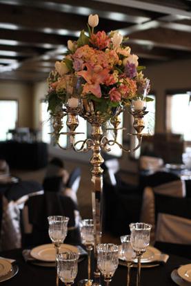 RF1003-Blush Pink, Lavender and White Sophisticated Garden Tall Candelabra Centerpiece