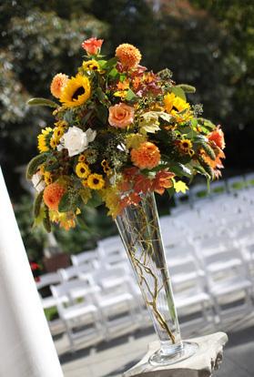 RF1004-Yellow, Apricot, and Ivory, Natural Fall Tall Centerpiece