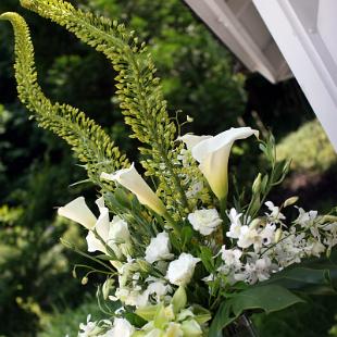 CF6910-Tall Elegant Green and White Floral Arrangement