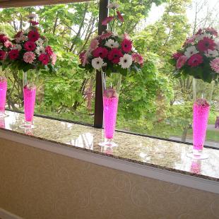 RF0921-Hot Pink, Blush Pink, and White Whimsical Summer Tall Centerpiece