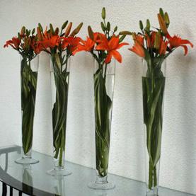 RF1002-Orange Lily, Simple and Elegant Tall Centerpiece
