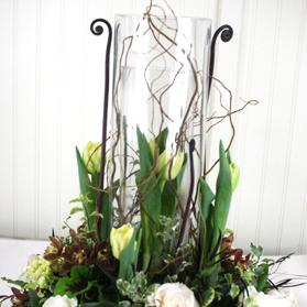 RF1028-Ivory, Green and Brown, Natual Woodland Centerpiece