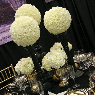 RF1074-White and Black, Elegant and Simple Tall Centerpiece