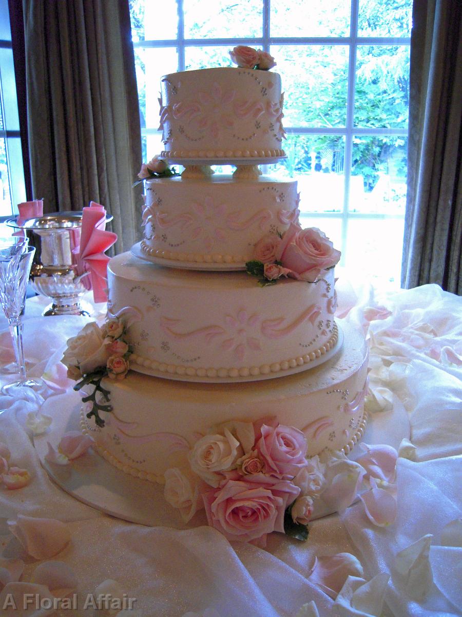CA0083-Simple Pink Wedding Cake Flowers