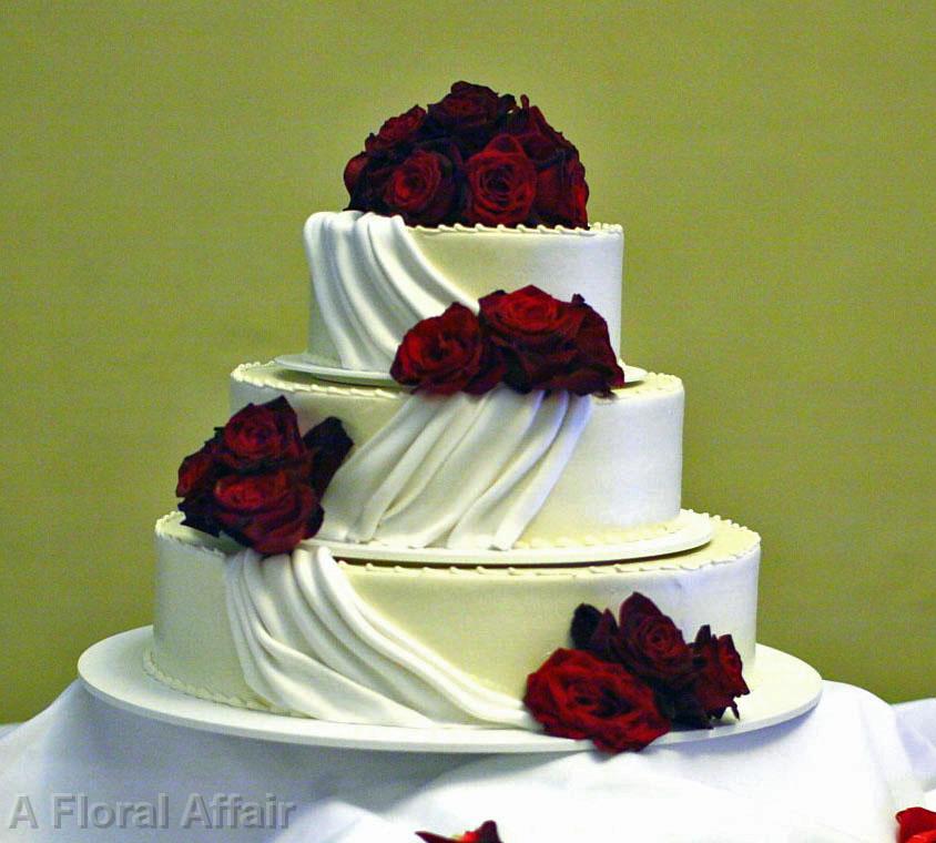 CA0094-Red Rose Cake Flowers