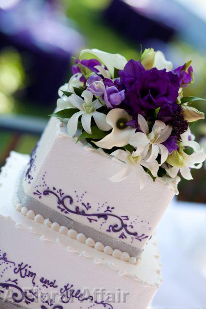 CA0125-Royal Purple Floral Cake Topper
