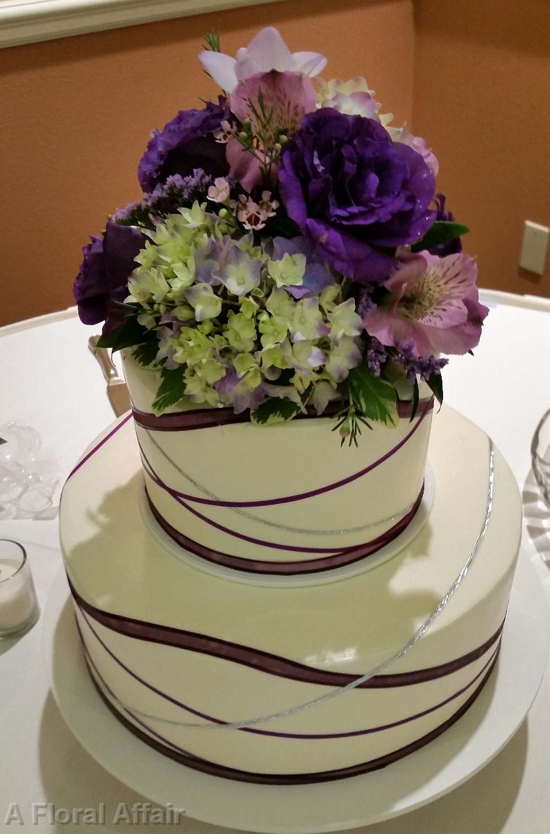 CA0151-Purple Flower Cake Top