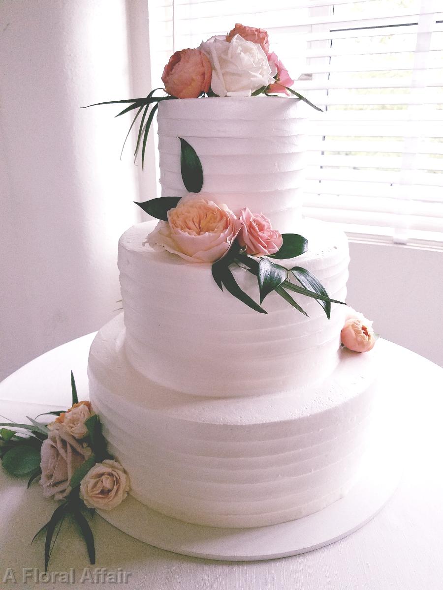 CA0174-Peach and Green Wedding Cake Flowers