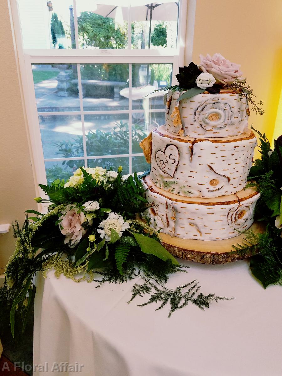 CA0177-Rustic Wedding Cake with Flowers