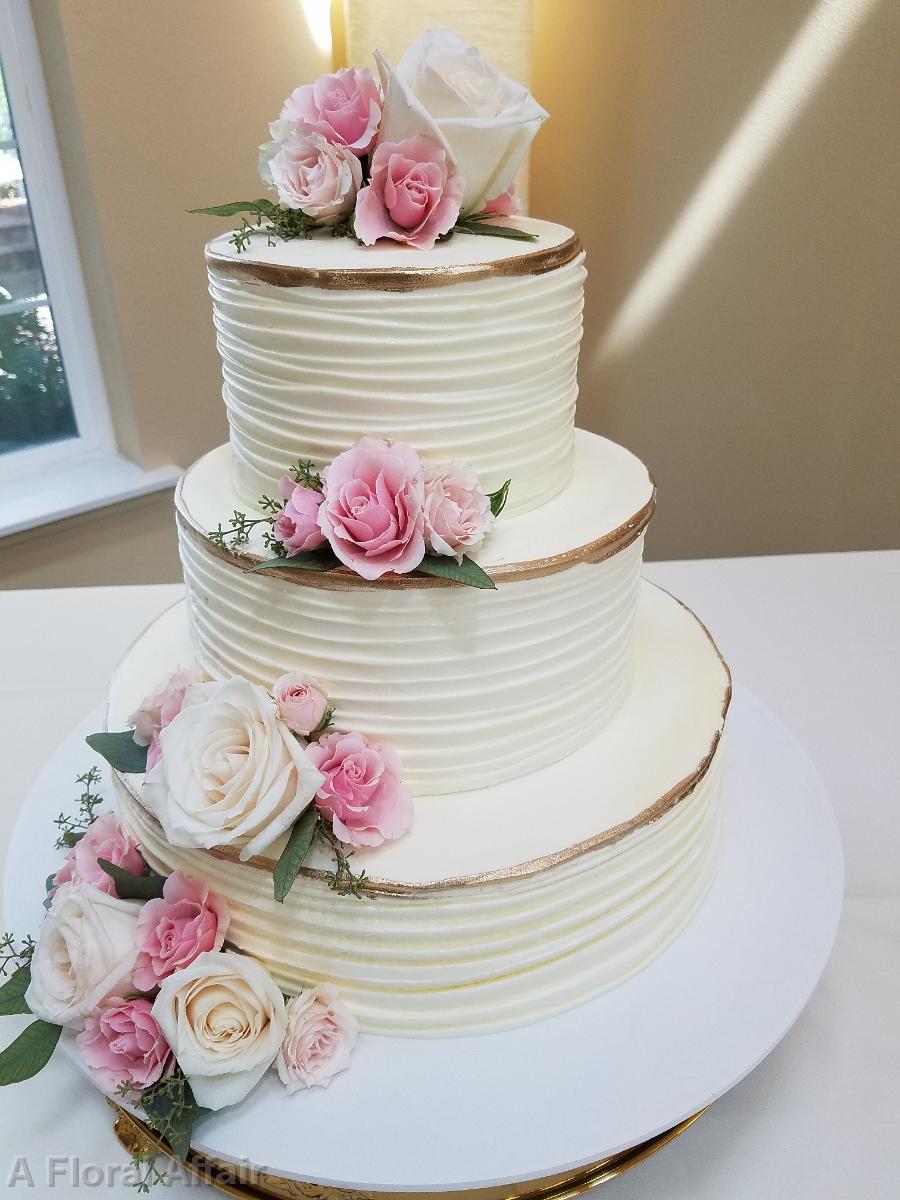 CA0178-Elegant Blush and White Wedding Cake Flowers