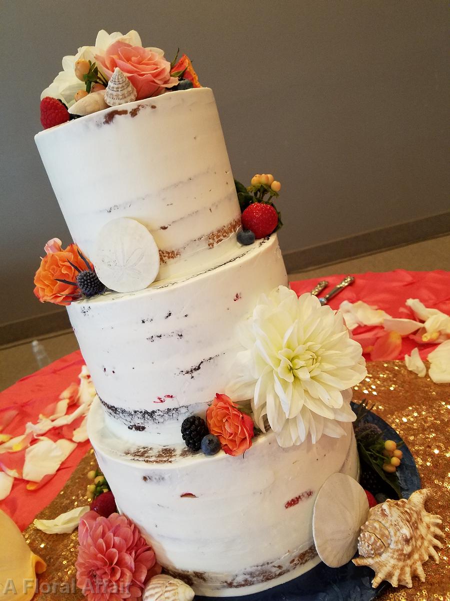 CA0181-Beach Themed Wedding Cake