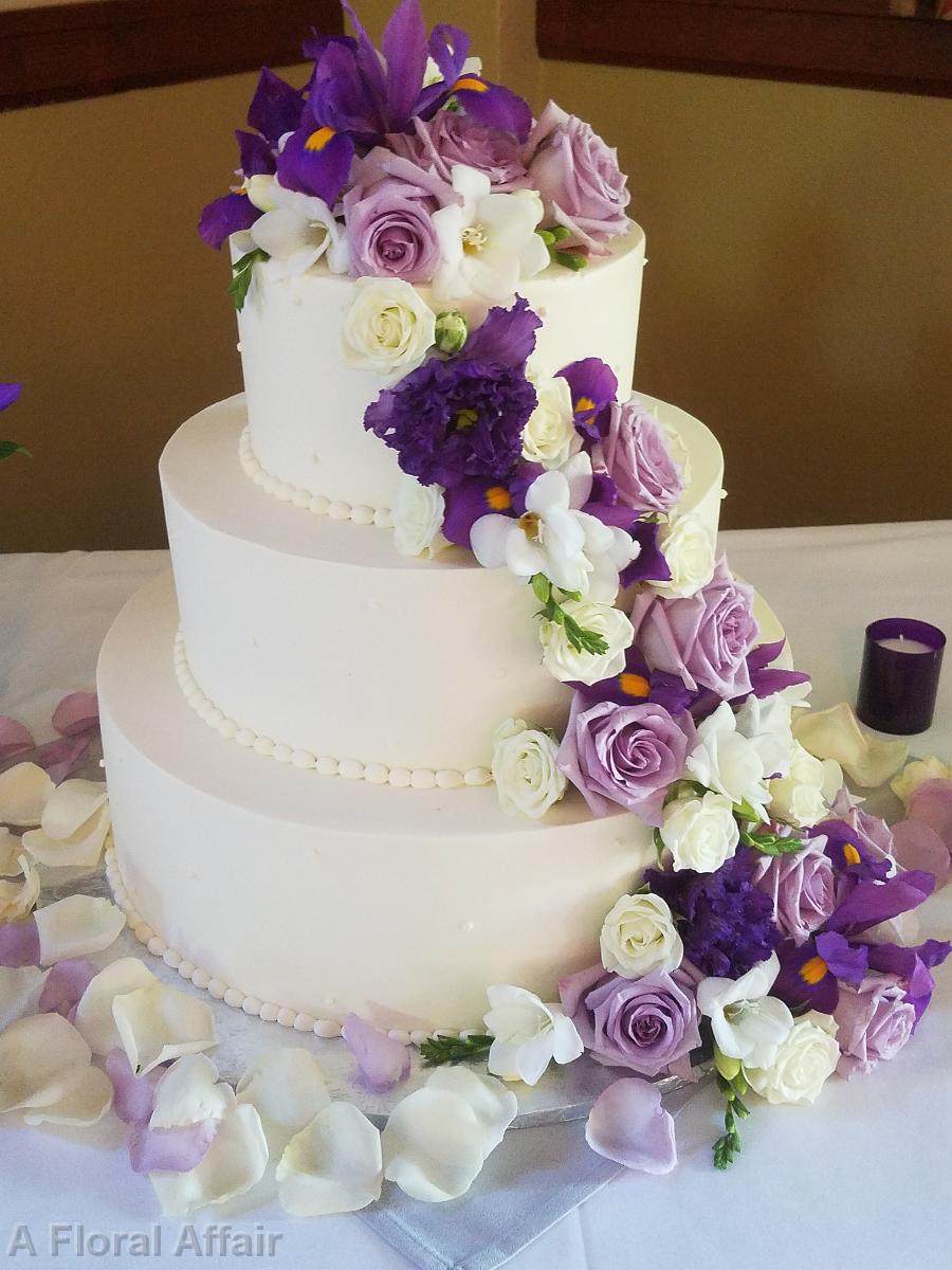 CA0191-Shades of Purples and White Wedding Cake Floral