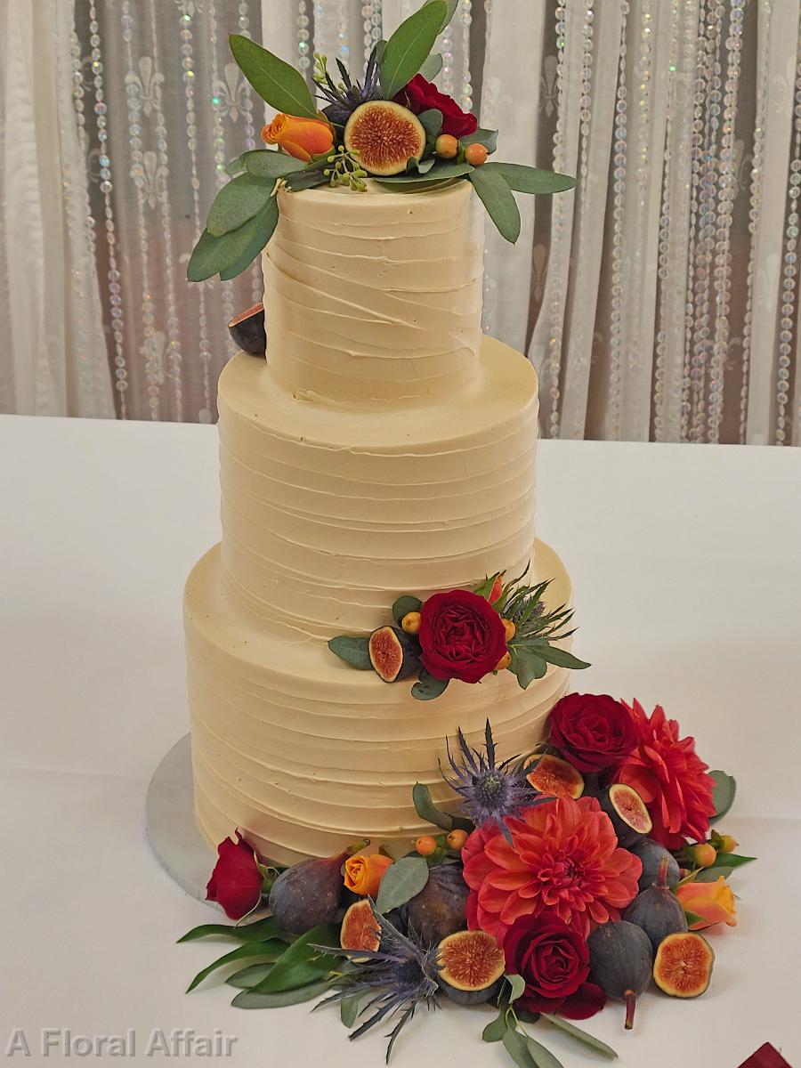 CA0206-Wedding Cake with Figs and Flowers