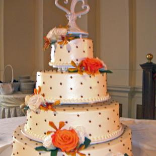 CA0075-Orange, White and Gold Wedding Cake Flowers
