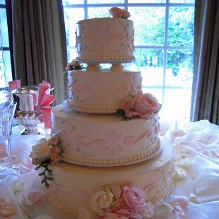 CA0083-Simple Pink Wedding Cake Flowers