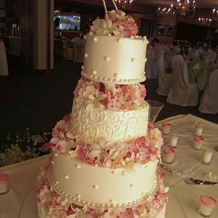 CA0087-Pink Floral Between Cake Layers