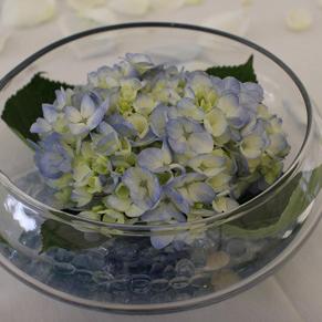 RF0985-Simple, Garden, Blue Floating Bowl Centerpiece