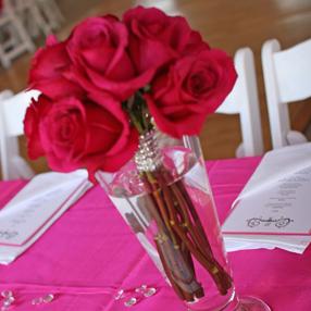 RF0407-Hot Princess Rose Centerpiece