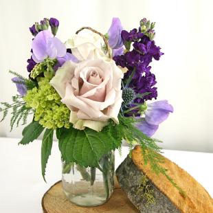 RF0558-Purple and Green Woodland Centerpiece