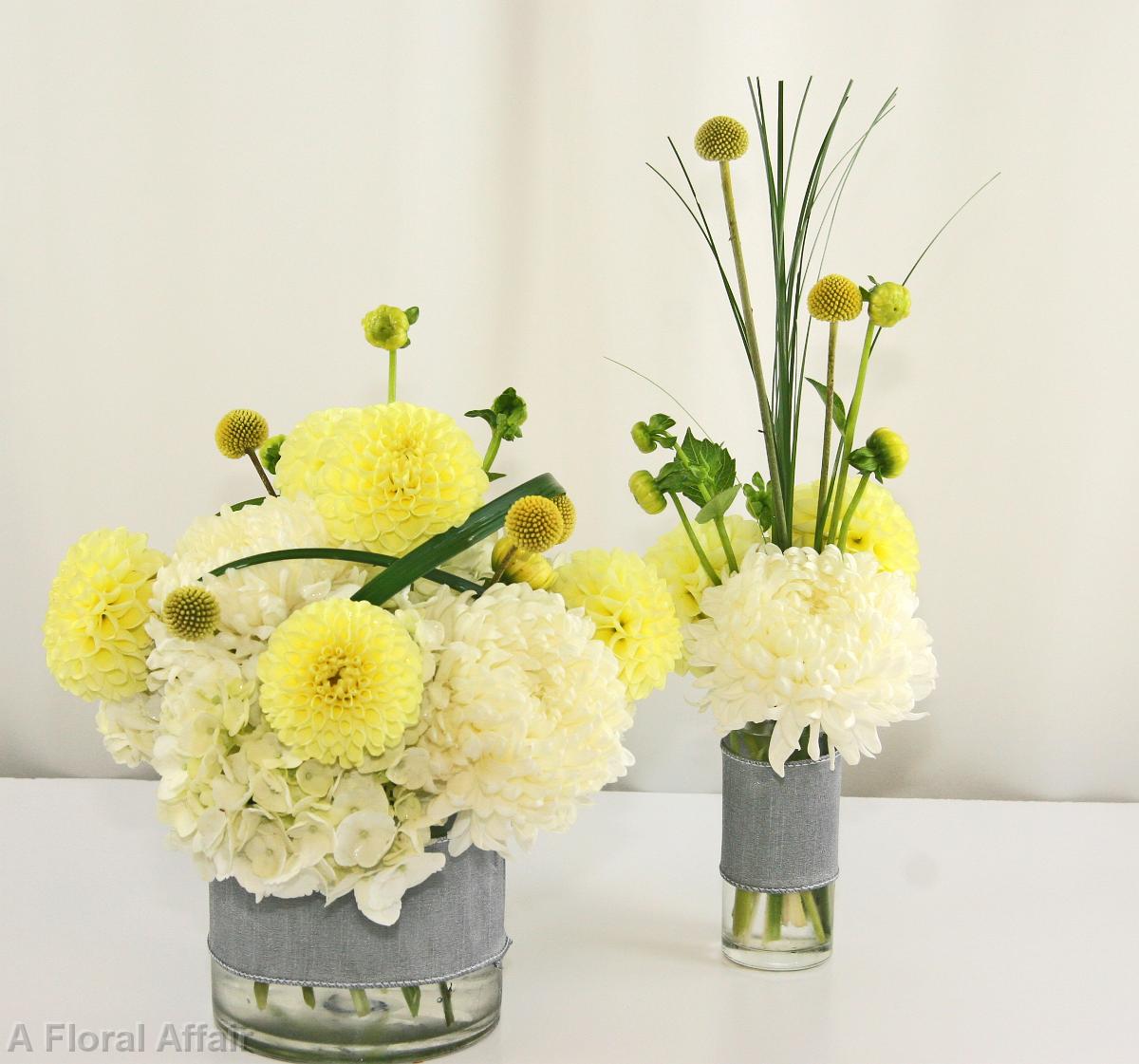 RF1176-Whipsical Boho Yellow, White and Gray Centerpiece