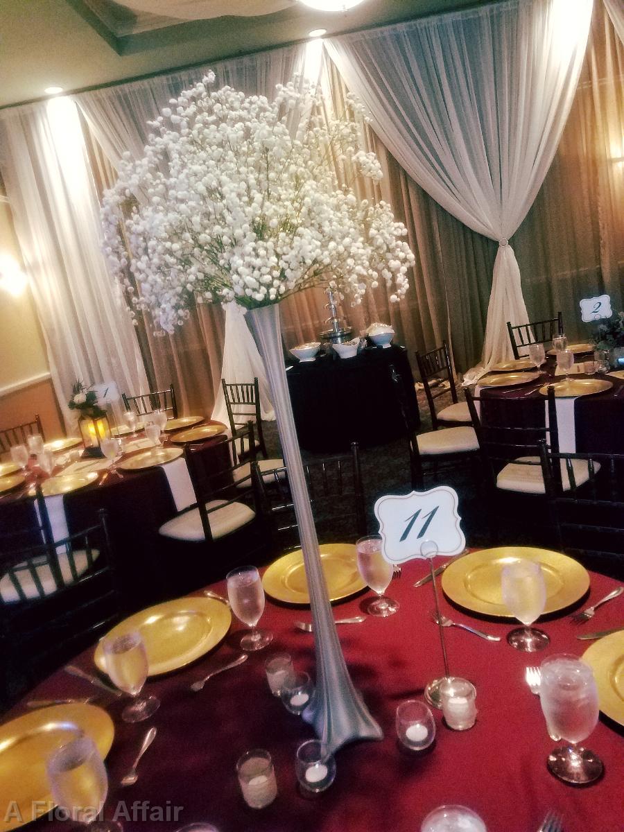 RF1341-Tall Baby's Breath Centerpiece