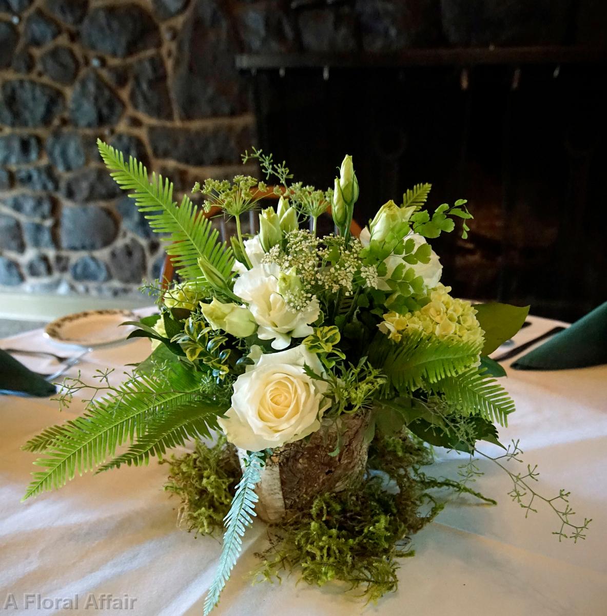 RF1202-Organic Natural Green and White Centerpiece