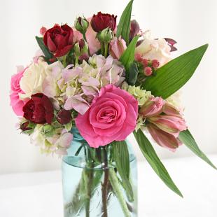 AN0017-Sweet Mason Jar Anniversary Arrangement