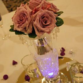 RF0409-Rhinestone and Lavender Rose Centerpiece