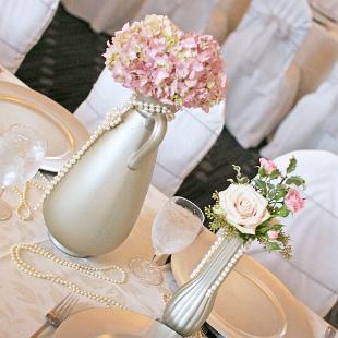 RF0474-Blush, Gold and Pearl Centerpiece