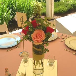 RF0770-Graceful Garden, Blush and Hot Pink and Green Centerpiece