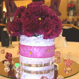 RF0990-Whimsical, Burgundy Centerpiece