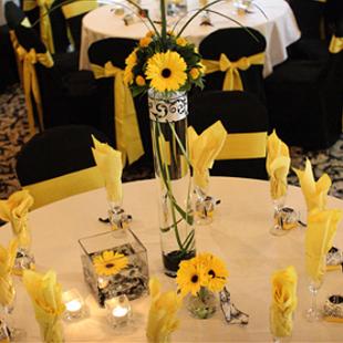 RF1014-Yellow Gerbera Daisy Elegant and Fun Tall Centerpiece