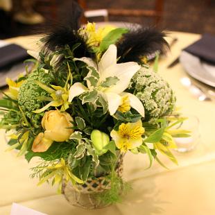 RF1267-Gold, White, Black and Cream Glamorous Centerpiece