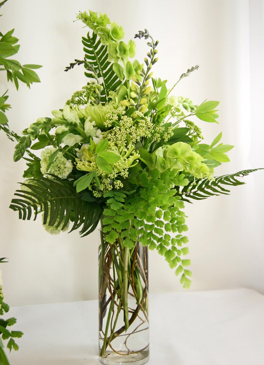 CF0628-Medium All Green Woodland Flower Arrangement-1