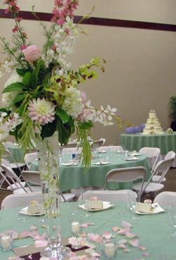 RF0861-Blush Pink, Green and White Chic Garden Tall Centerpiece