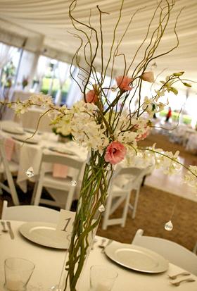 RF1017-Blush Pink and White Simple Sophisticated Tall Centerpiece